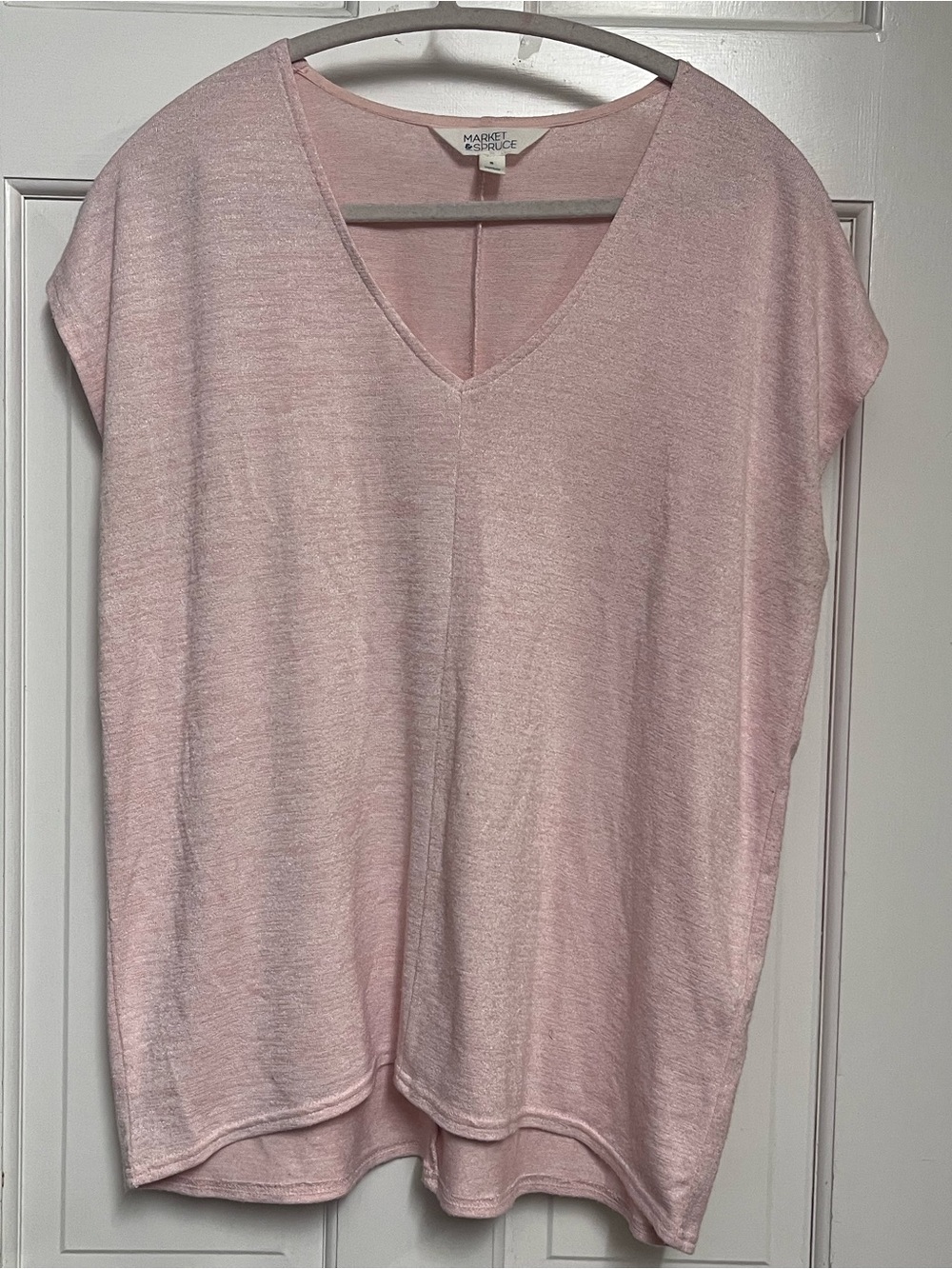 Market & Spruce Light Pink V-Neck Relaxed Tunic